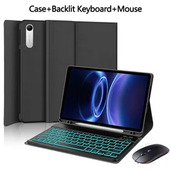 Premium Tablet Case with Pencil Holder and Bluetooth Keyboard for Russian (Black Backlit 2)