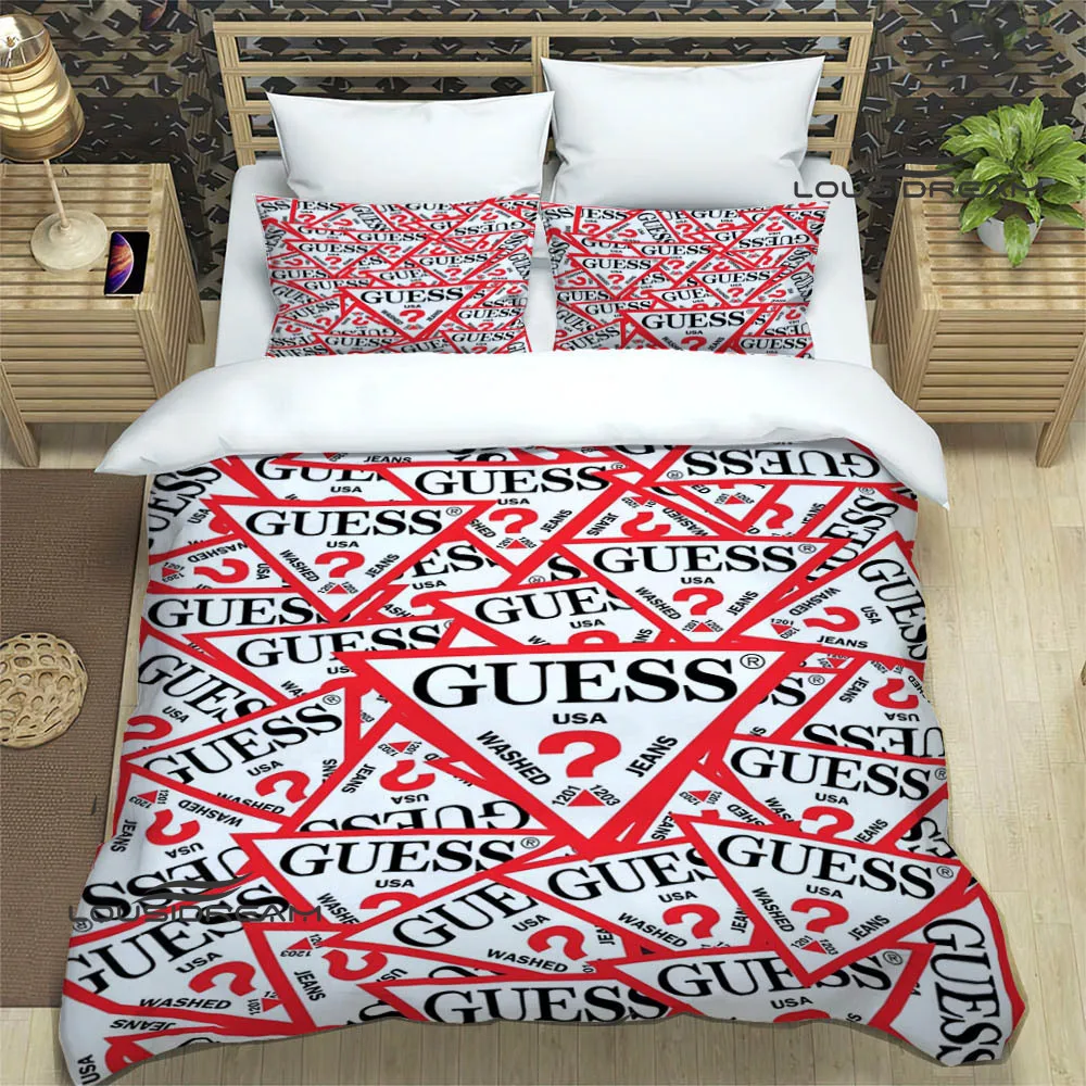 

G-guess logo printed Bedding Sets exquisite bed supplies set duvet cover bed comforter set bedding set luxury birthday gift