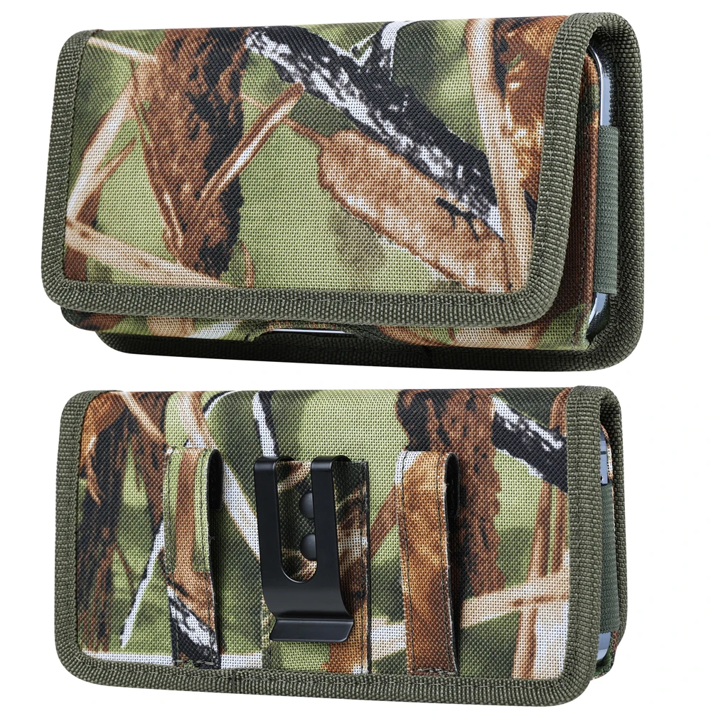 

Universal Horizontal Camouflage Nylon Case for iPhone Samsung Huawei Xiaomi Mens Waist Pack Belt Clip Bag Card Slot Phone Pouch