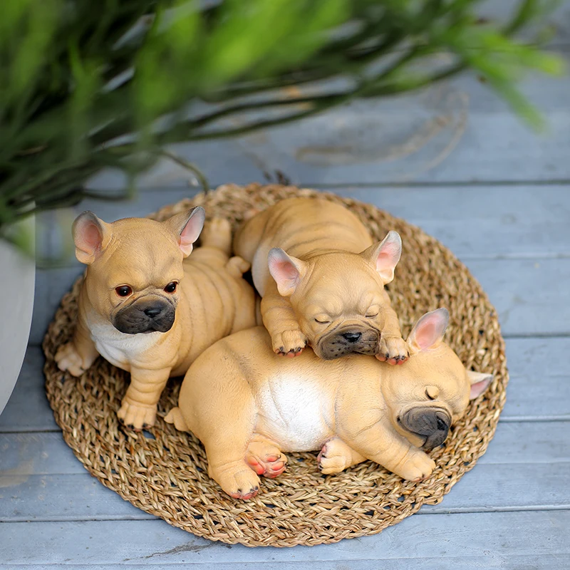 

Cute French Bulldog Pastoral Garden Ornament Home Decorations Desktop Puppy Crafts