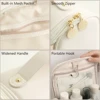 Transparent PU Cosmetic Bag with Hook Waterproof Travel Washbag Large Makepouch 6