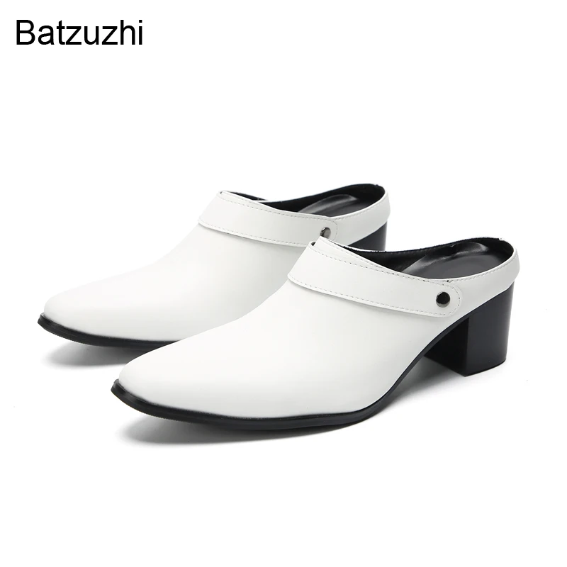 

Batzuzhi New Design Men's Shoes White & Black High Heels Leather Dress Shoes Men Party Zapatos Hombre, Big Sies 38-46!