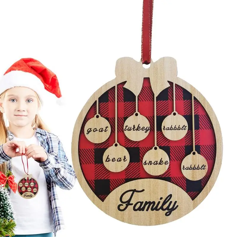 

DIY Christmas Family Pendant Family Ornament Hanging Pendant Reindeer DIY Name Card For Holiday Decor Xmas Tree Pendant Crafts