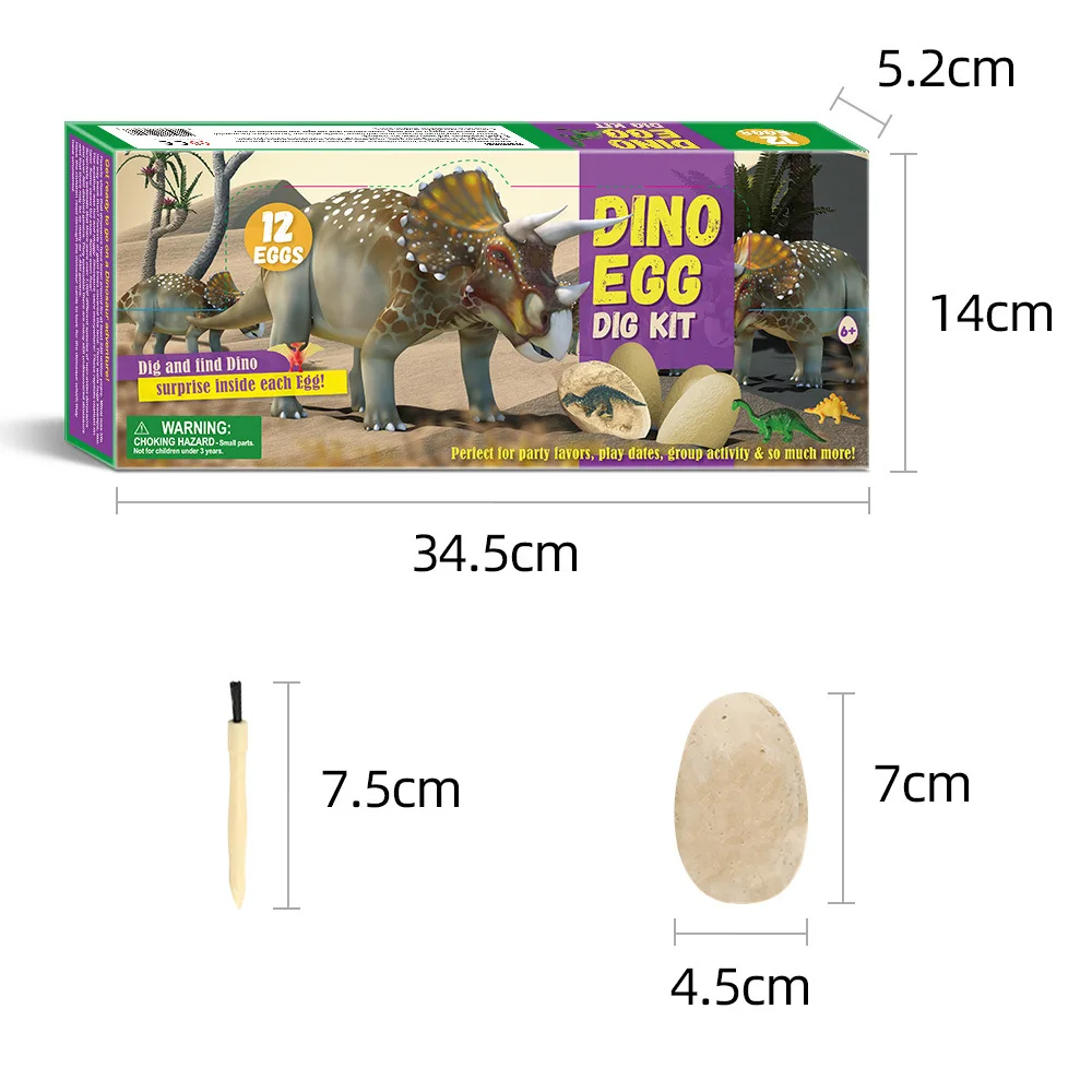 12PCS Archaeological Excavation Dinosaur Egg Fossil Puzzle DIY Dinosaur Egg Multiplayer Party Gift Toy Children's Science Mining 6