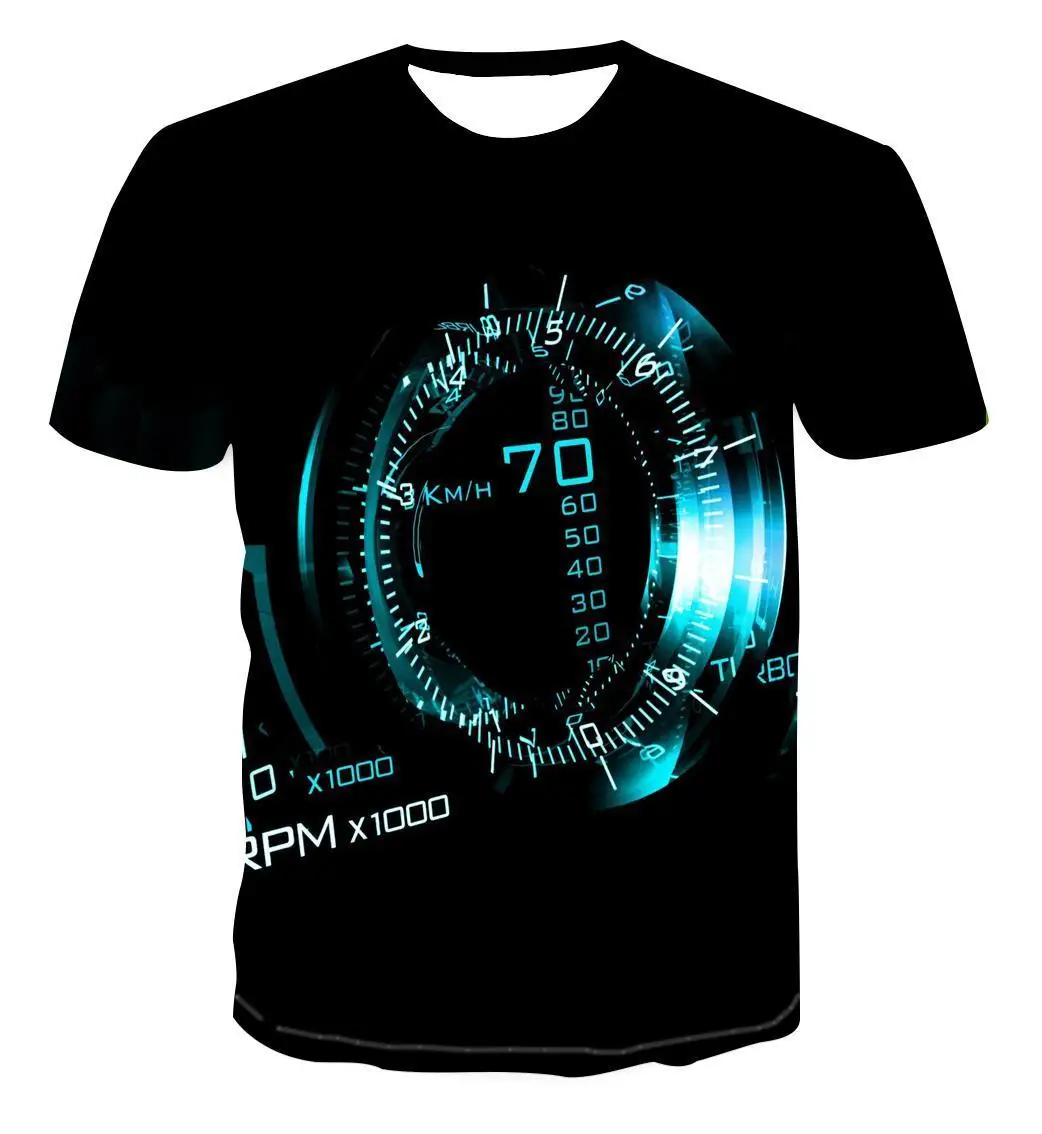 

New Hot Summer Short-sleeved Motorcycle Best-selling Street Men's 3D Printing T-shirt Pattern Round Neck Shirt Plus Size Tops
