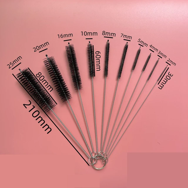10 pz/set spazzole per la pulizia della cannuccia manico flessibile multifunzione provetta bottiglia di lavaggio della cannuccia detergente spazzola con setole 6