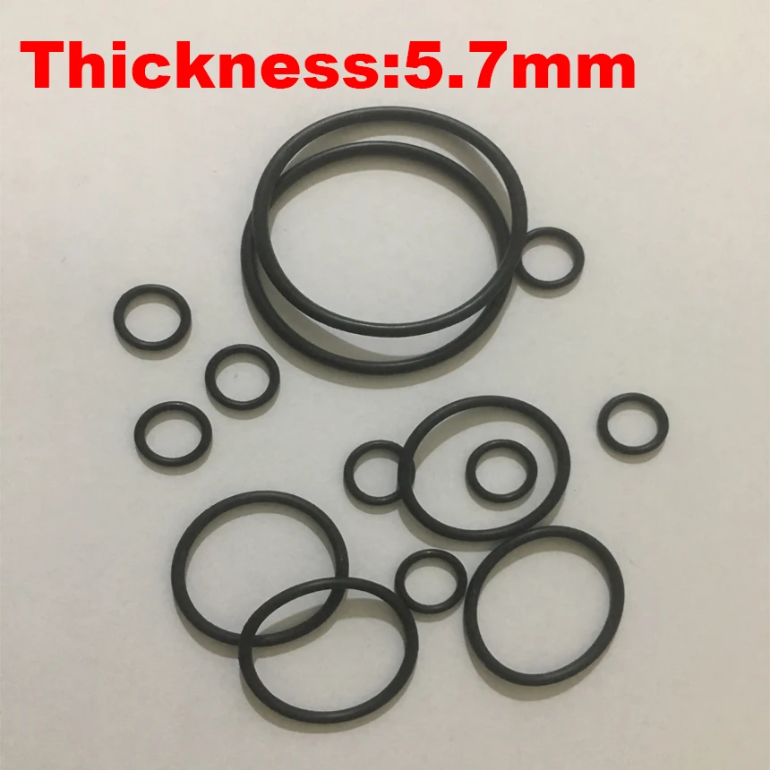 

5pcs 210x5.7 210*5.7 215x5.7 215*5.7 220x5.7 220*5.7 OD*Thickness Black NBR Nitrile Chemigum Rubber Seal O-Ring O Ring Gasket