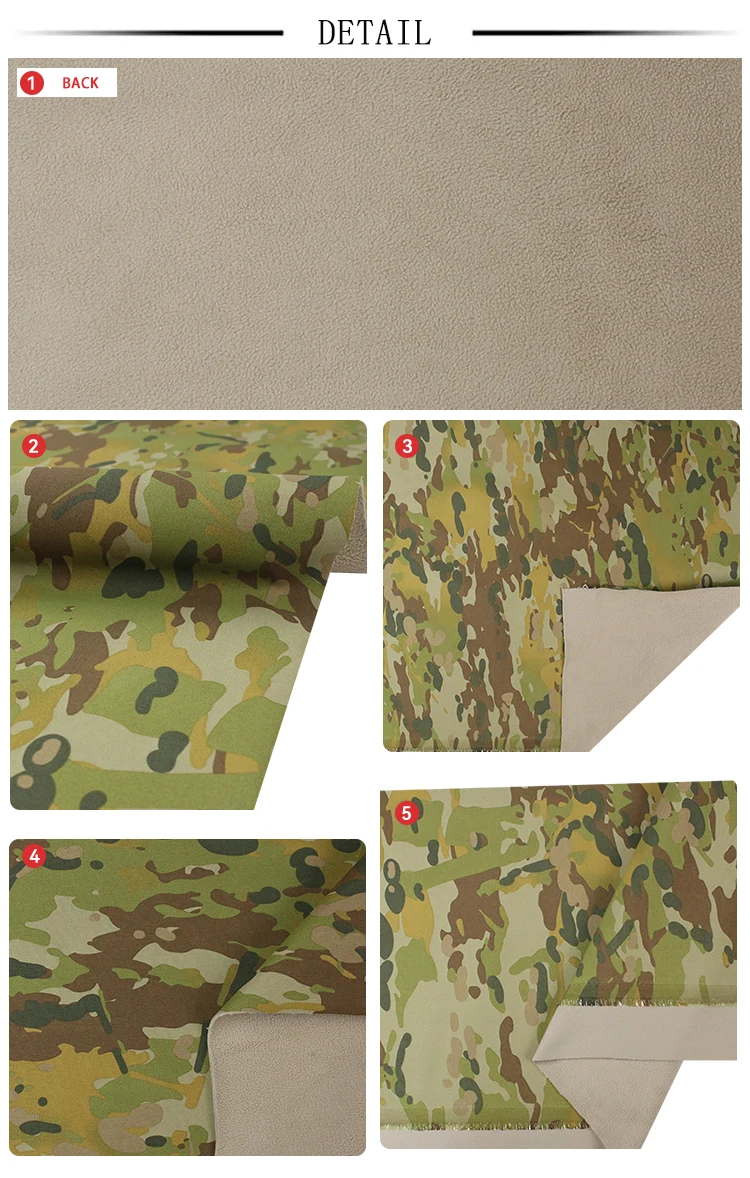 AMC Tarnmuster Softshell-Stoff 228T Nylon Taslan 3-Schicht Laminiertes Fleece-Gewebe Atmungsaktiv für Outdoor-Bekleidung Winddicht IRR – Detail 11