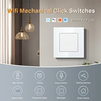 BSEED Wifi Mechanical Wall Switch 1/2/3/4Gang Smart Click Buttons Switches Tuya Smart Life Alexa App Control EU Standard White - Image 2