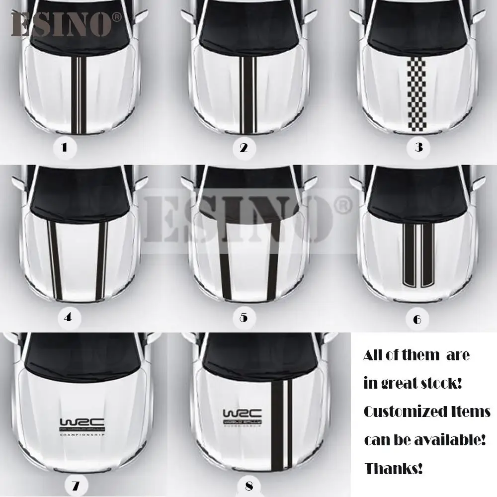 Nuovo Styling Wrc Fia World Rally Championship Auto Della Banda Cappuccio Coperture Del Vinile Racing Sport Decal Testa Autoadesivo Dell'Automobile Ac