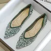 2022 Woman Luxury Shoes Big Size 34-43 Paillette Flats Heels Ballerina Ladies Pointed Toe Loafers Ballets Shoes Dressy Femmes 2