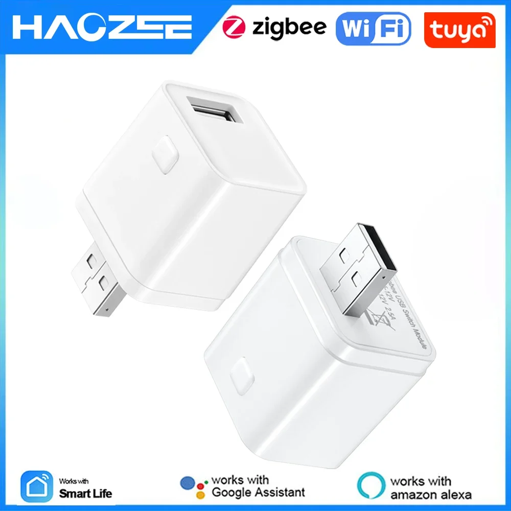 Smart Switch Smart WiFi Switch WiFi Switch Wireless Switch Tuya Smart WiFi/Zigbee Micro 1 2 3 USB Adaptor Switch 5V Mini USB Power Adaptor Smart Life Control Via Alexa Google