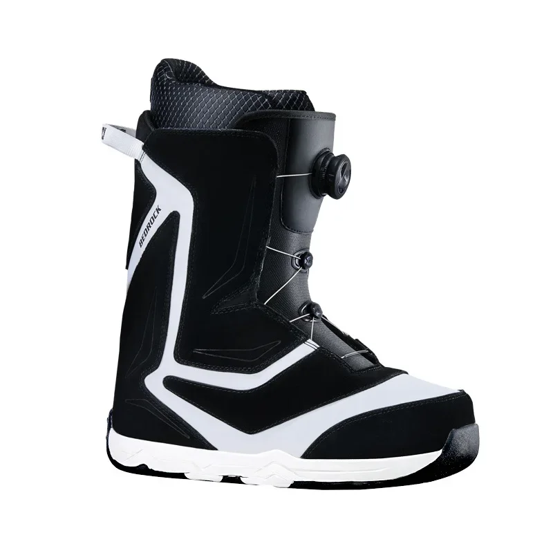 

2024 New Reverse Fur Snowboarding Shoes Leather Snowboarding Boots Steel Wire Buckle Quick Wear Snowshoes Outdoor Waterproof Kit