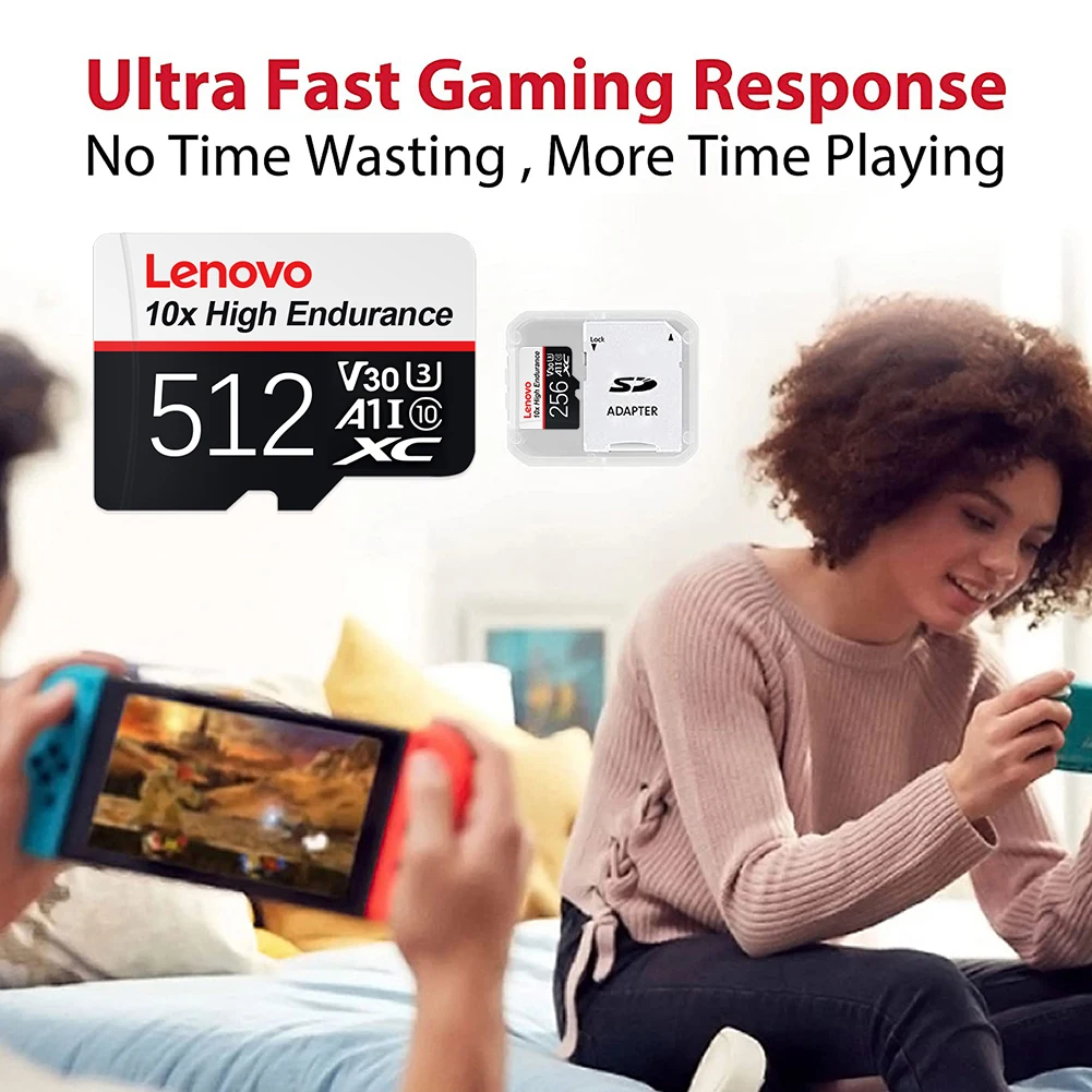 Lenovo 2TB 1TB Memory Card 128GB MicroSD Card U3 4K Dashcam/Gaming Storage 5-Pack Bundle + Free Adapter memory card usb flash drive flash drive pen drive