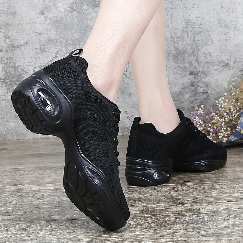 DUDELI New Soft Outsole Breath Dance Shoes Women Sports Feature Dance Sneakers Jazz Hip Hop Shoes Woman Dancing Shoes 6