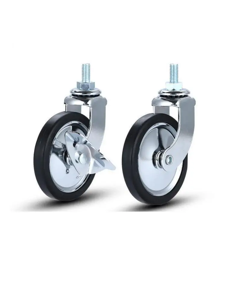 

4 Pcs/Lot 3-inch Lead Screw Chrome Plated Universal/Brake Dining Wheel PP Casters Trolley Silent Wheels Furniture