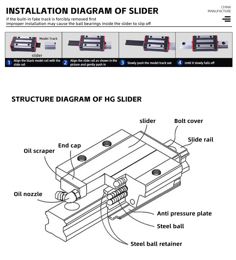 2 Stück P-Klasse HGR15 HGR20 quadratische Linearführungsschiene + 4 Stück HGH15CA HGH20CA HGW15CC HGW20CC Flansch-Gleitblockwagen für CNC-Fräsen – Detail 7