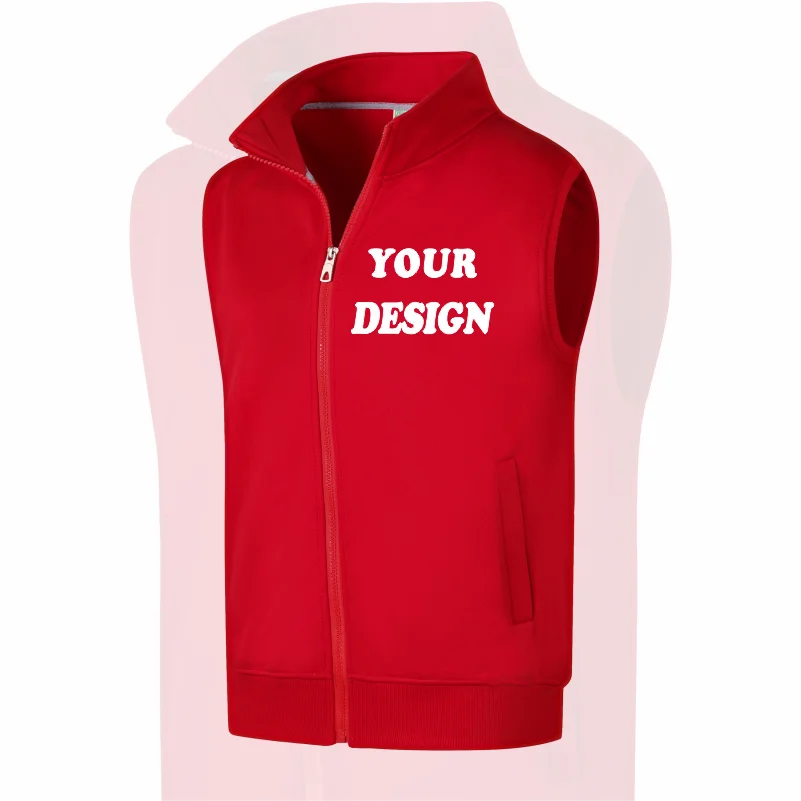 겨울 조끼 재킷 따뜻한 단색 민소매 조끼 Polar Fleece 백합 커플룩 맞춤 프린트 자수 로고