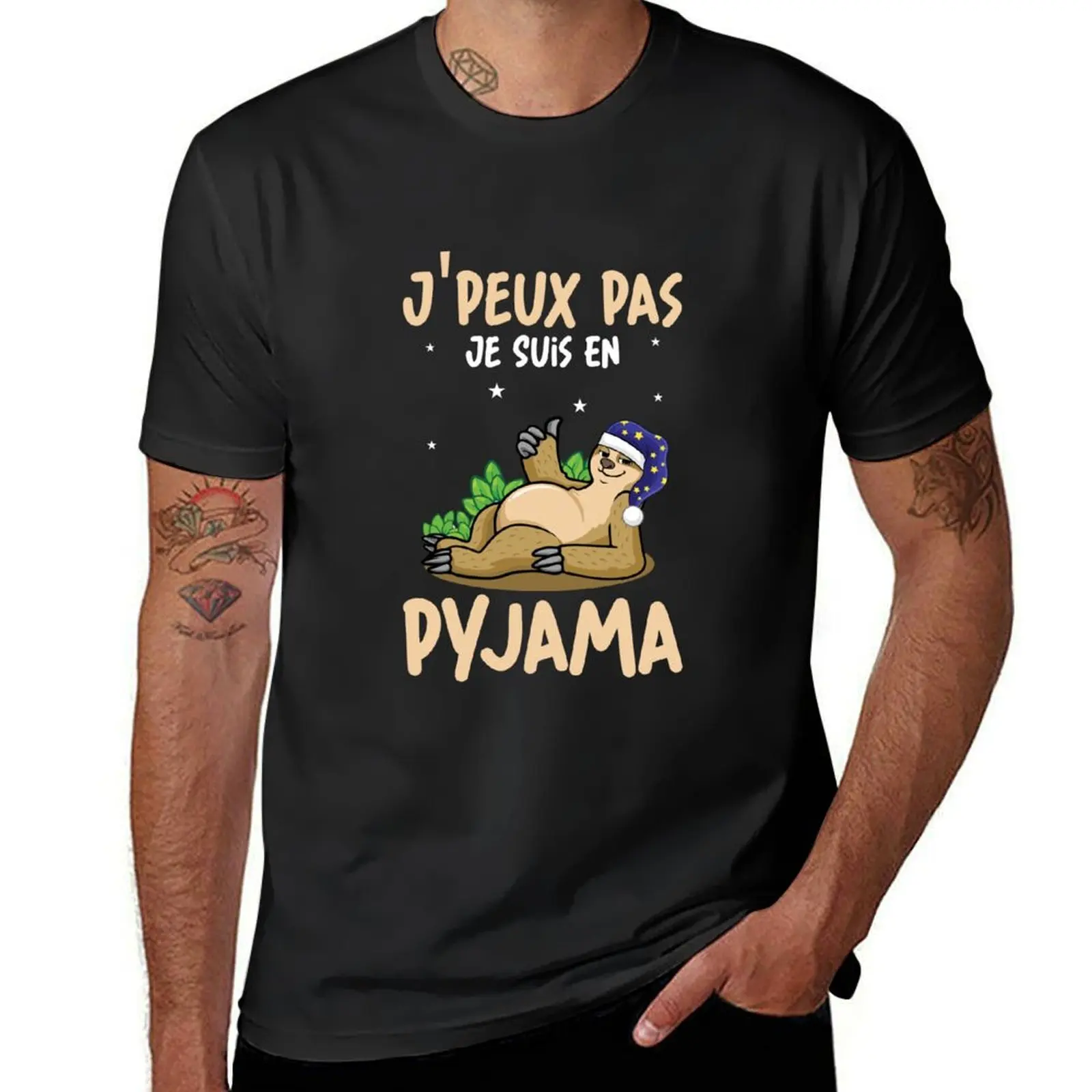 

J'peux pas Je sui en Pyjama Cadeau Drle Paresseux T-shirt summer clothes customs heavyweights mens workout shirts