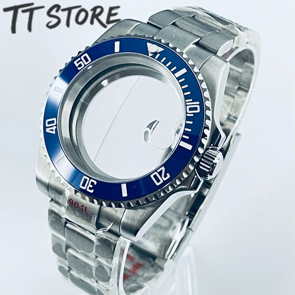 Silver 40mm Watch with Ceramic Bezel and Sapphire Case