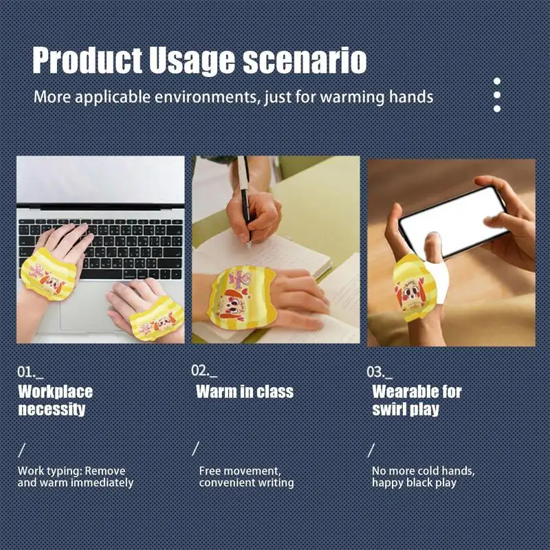 1 Pair Cartoon Self Heating Winter Instant Warmers Portable Wearable Disposable Hand Wrist Warmers Heat Pack Steam Hand