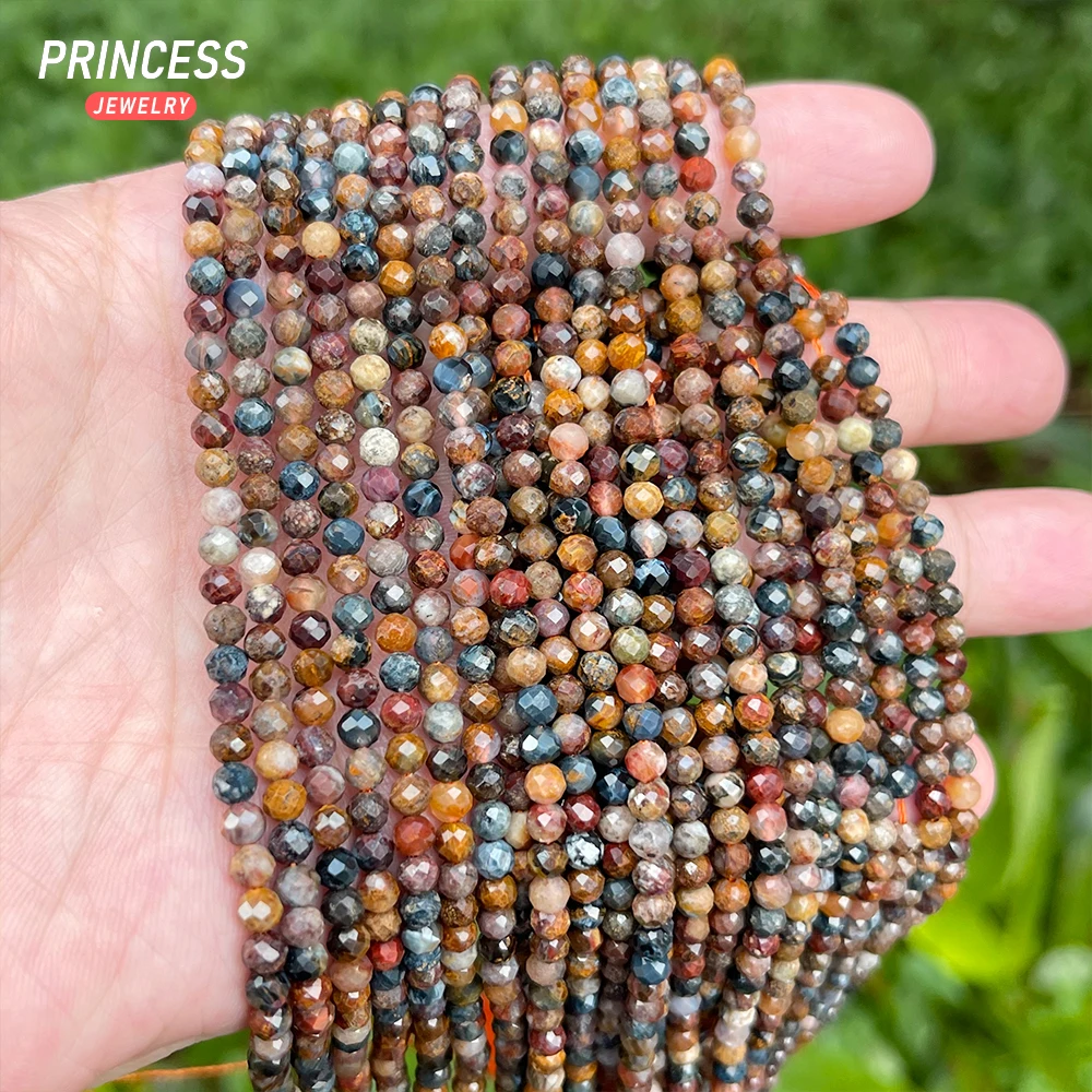A+ Natural Namibia Pietersite 4mm Faceted Beads for Jewelry Making DIY Bracelet Necklace Accessories, Petrified Wood 2
