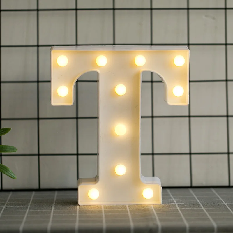 mushroom night light 22CM DIY A-Z Alphabet Letter LED Light White Up Symbol Indoor WALL Wedding Party Window Display Battery Lamp Romantic Decoration home depot dinosaur light Night Lights