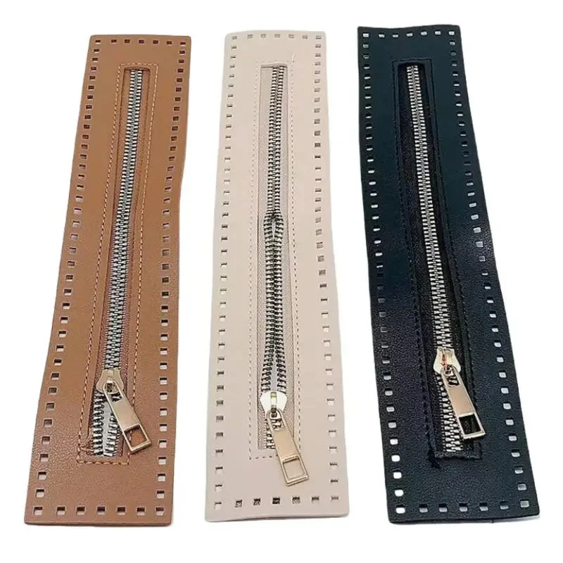 Practical 27cm Leather Zipper - Solid Hardware Sewing Accessory, Durable Replacement for Handbag & Crochet Bag