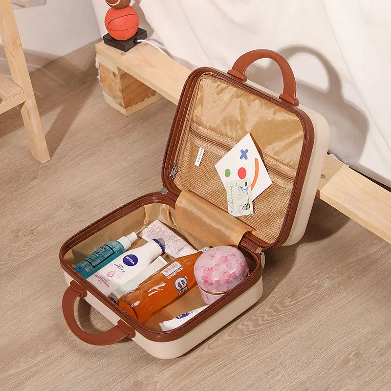 Small Handheld Luggage Box Women's 14 Inch Makeup Box Travel Organizer Case Mini Suitcase Can Hang Large Festival Gift