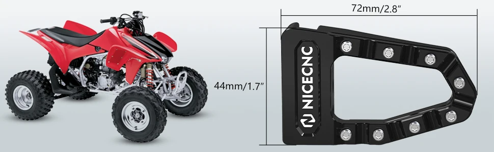 NICECNC 6061-T6 Aluminium Quad Verbesserte Hinten Bremspedal Spitze Extender Für ATV HONDA TRX 450ER 2006-2014 TRX450R 46510-HP1-305 – Detail 3