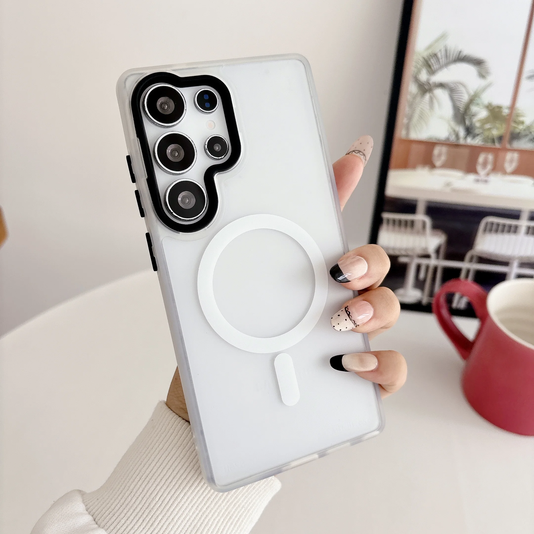 Magsafe Matte Translucent Shockproof Magnetic Case with Wireless Charging Capability