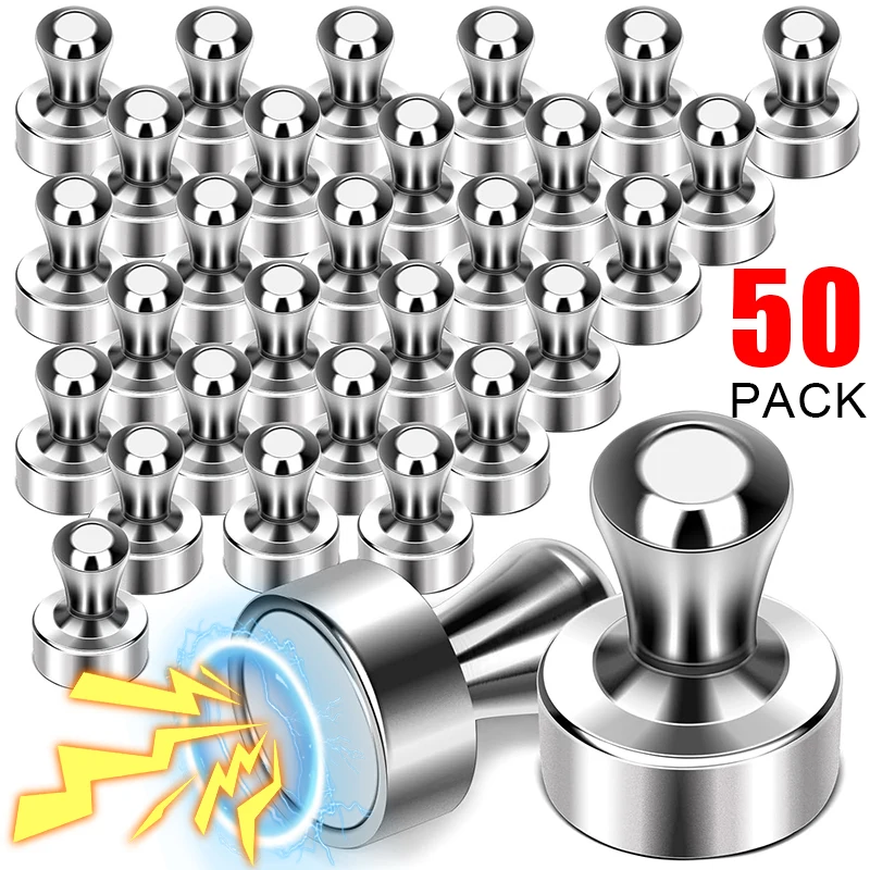 50-2Pcs 금속 자석 핀 화이트 보드 콘에 대 한 네오디뮴 자석 압정 강력한 자석 냉장고 압정 사무실 학교 스토리지