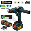18V 13mm 480NM Brushless Electric Impact Drill Cordless Drill Electric Screwdriver DIY Driver Power Tools for Makita 18V Battery 1