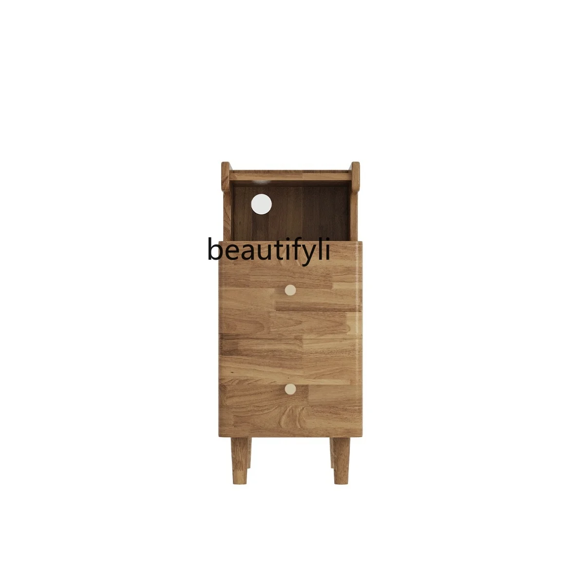

Solid Wood Bedside Cabinet Simple Modern Mini Extremely Narrow Bedside Cabinet Ultra Narrow Gap Storage Rack