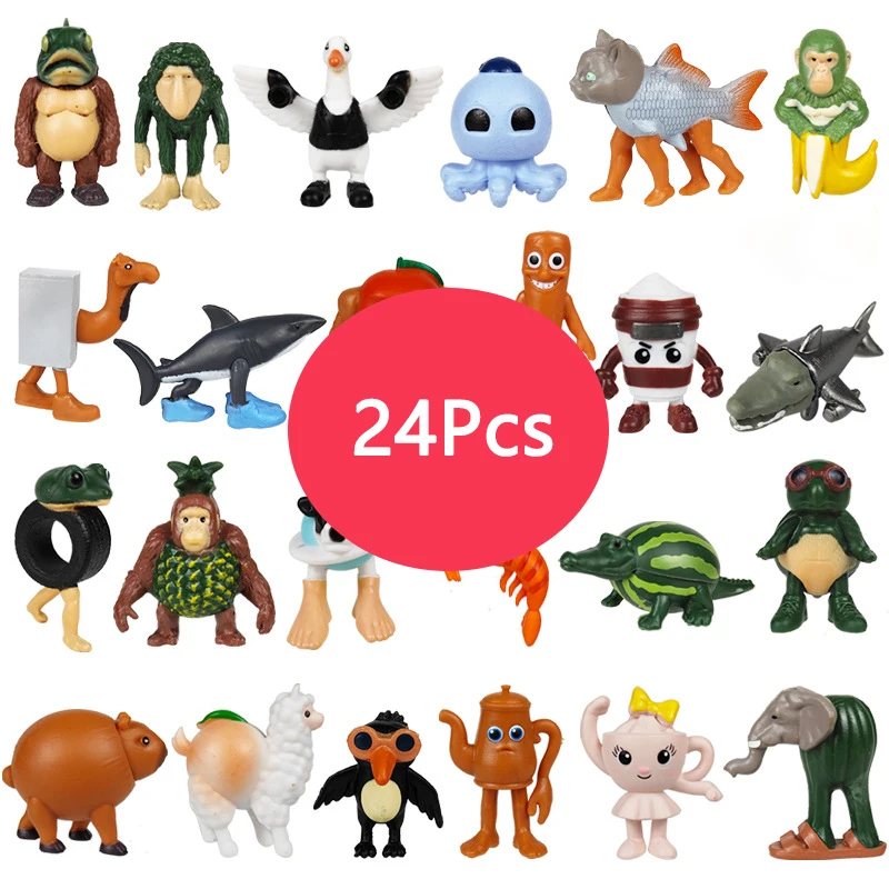 Lot De 24 Figurines Italiennes Brainrot - Tung Sahur, Tralala - 1 à 2 Pouces - PVC Pour Collection, Jeux, Mèmes - Pour Enfants Et Fans D'internet - 10