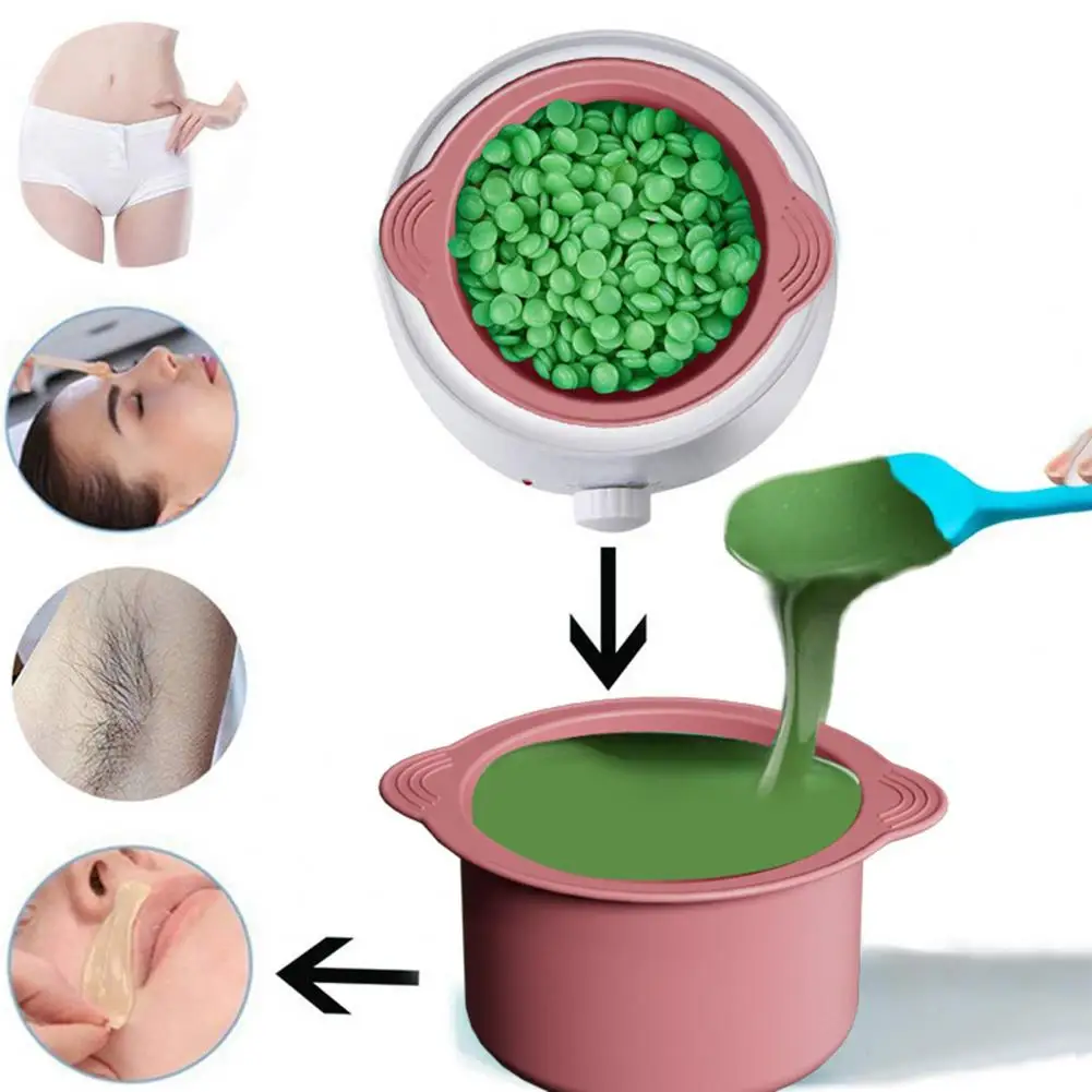 Wax Melting Bowl Silicone Wax Bowl Set with Spatula Sticks Easy Clean Hair Removal Pot Masque Bowl Non-stick Replacement for Wax 4