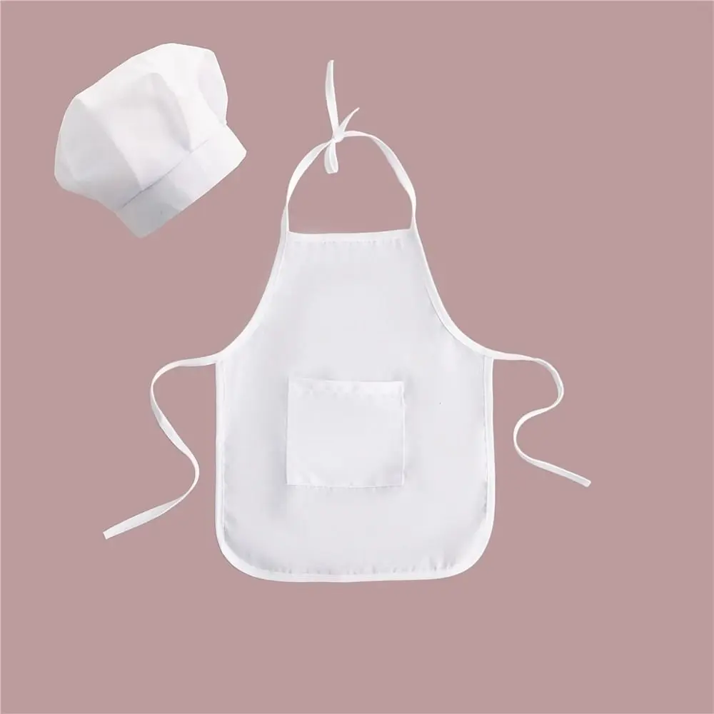 Cotton 2pcs/set Soft Hat Chef Cooking Baby Costume Photo Accessories Infant Photo Clothes Newborn Photography Props