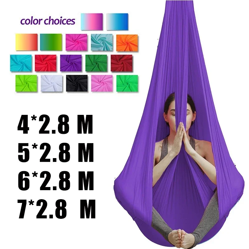 Yoga Hammock 4/5/6/7*2.8M Yoga Flying Swing for Anti-gravity Yoga Inversions Sling Stretching Equipment Yoga Strap Hammocks