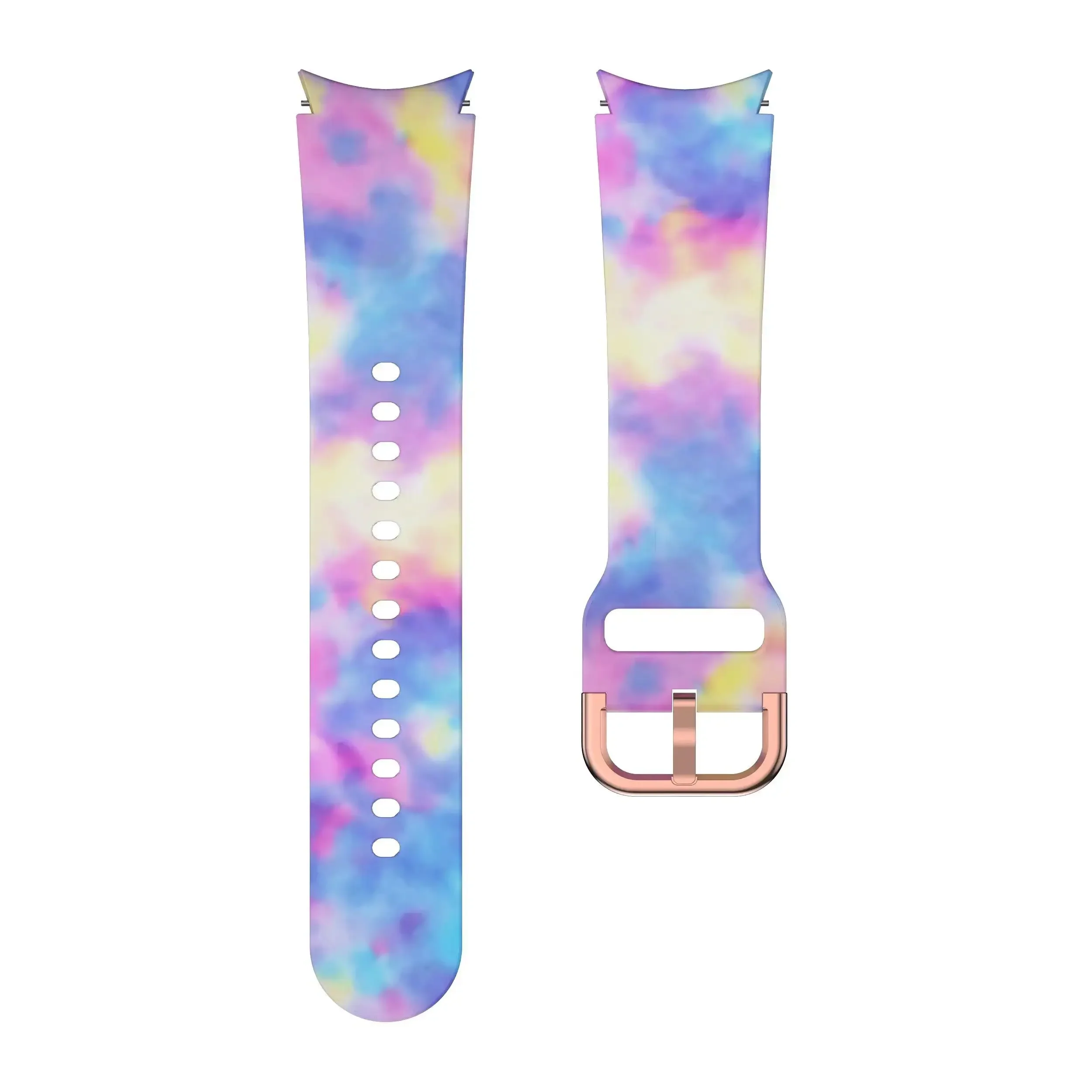 Colorful Pattern Silicone Watch Strap - Adjustable Bracelet Band