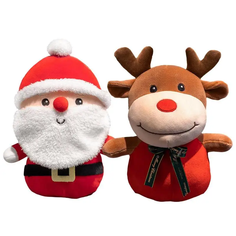 

Christmas Plush Doll Soft Stuffed Plush Pillow Santa Claus & Deer Gift For Kids Funny Christmas Stuffed Toys Home Decorations
