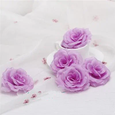 Set of 10 Elegant Gold Silk Rose Flower Heads