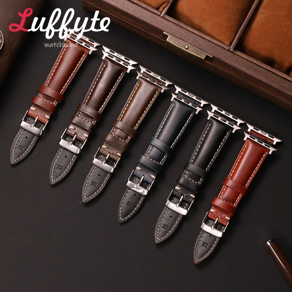 Classic Oil Wax Leather Watch Strap - Premium Vintage Design