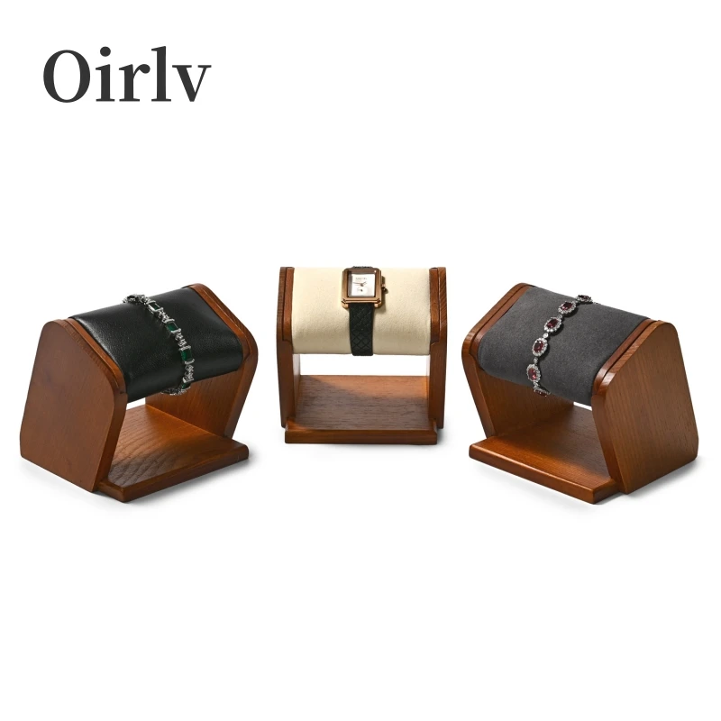 

Деревянный держатель для часов Oirlv, подставка для демонстрации ювелирных изделий бежевого, серого, черного цветов, подставка для часов, подставка для часов