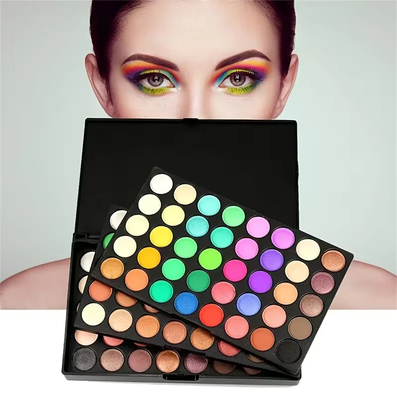 120 Color Eye Makeup,3-in-1 Eyeshadow Palette,Highly Pigmented Long Lasting Matte & Shimmer Finishes,Nude & Earth Eye Shadow - 6