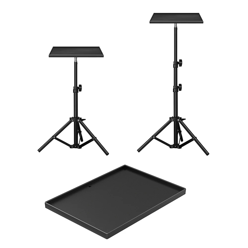 Vassoio per Proiettori con Filettatura da 1/4 di Pollice, Supporto per Treppiede Regolabile in Altezza, Supporto per Attrezzature DJ con Asta Telescopica per Proiettori e Monitor - immagine 3