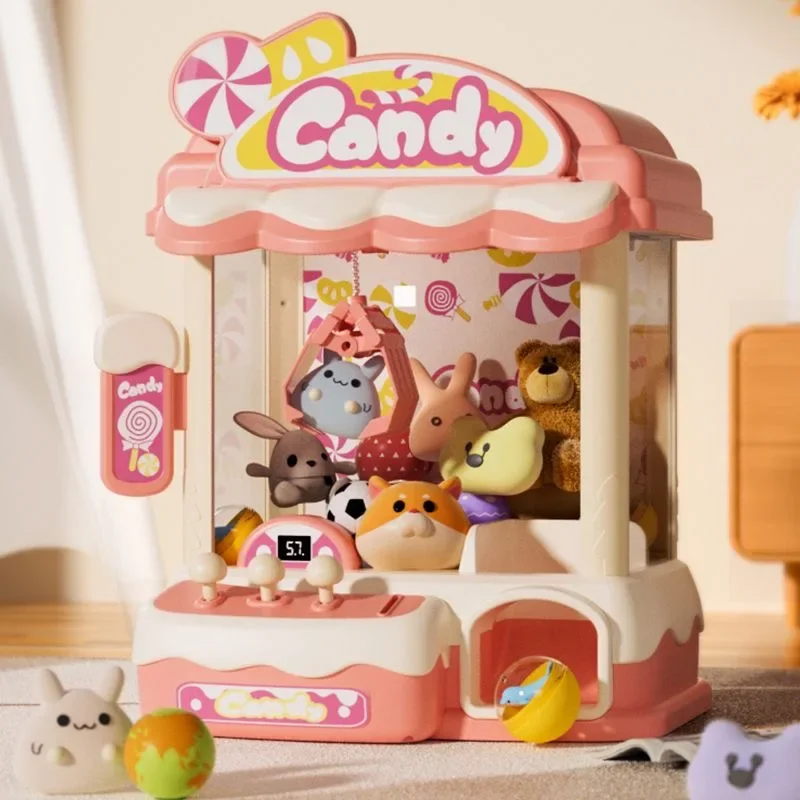 Children Mini Claw Machine Toys DIY Prizes Coin Operated Games Arcade Crane Automatic Doll Machines Kids Birthday Christmas Gift 2