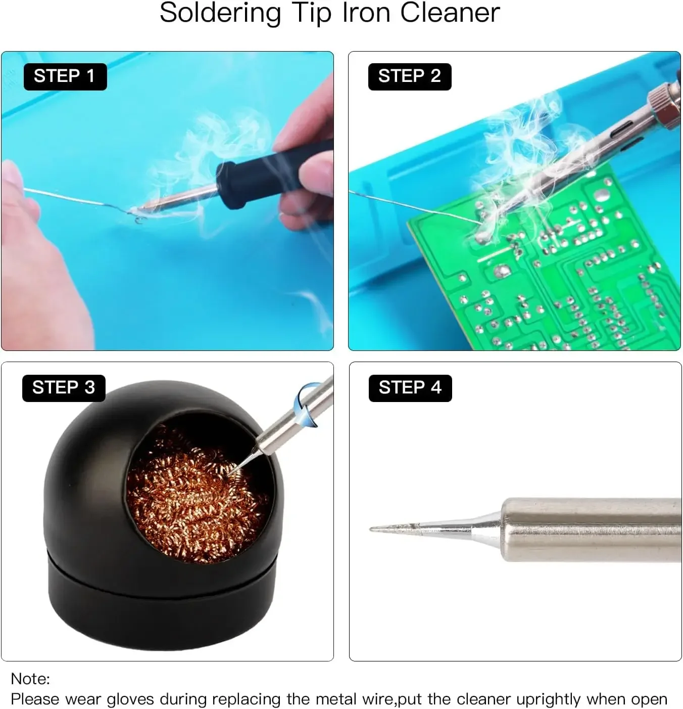 Desoldering Cleaning Ball Soldering Iron Mesh Filter Cleaning Nozzle Tip Copper Wire Cleaner Ball Metal Dross Box Clean Ball 2