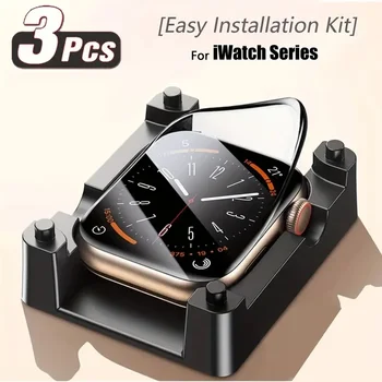 애플 워치용 트레이 스크린 보호대 설치, 울트라 시리즈 9, 8, 7, 6, 5, 4, 3, SE 보호용 iWatch 49mm, 45mm, 41mm, 44mm, 42mm, 40mm, 38mm