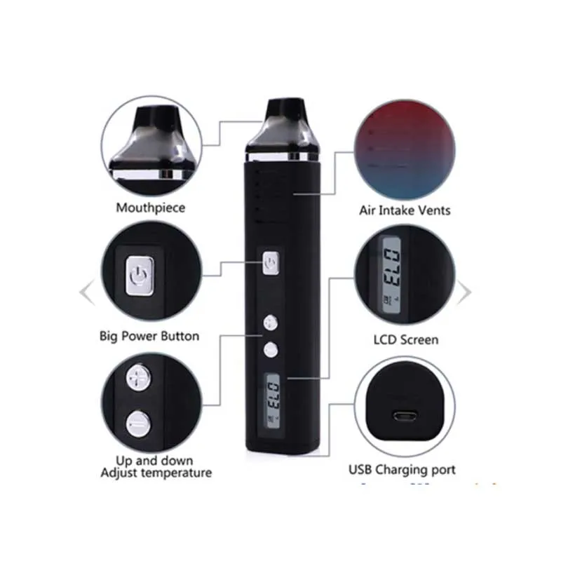 Original Dry Herb Vaporizer Kit Pathfinder V2 II TC Temp Control LCD Screen 2200mAh Battery Wax