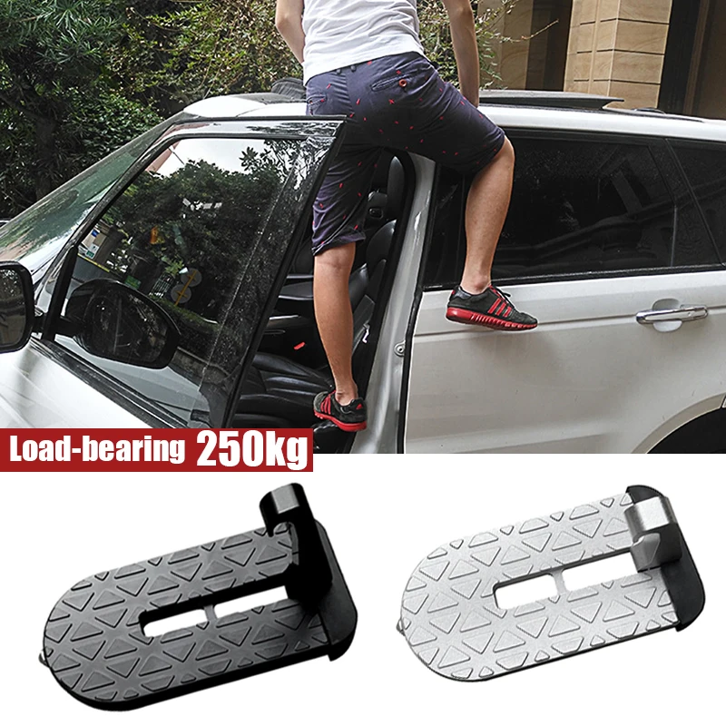 

Universal Car Door Step Latch Hook Auxiliary Foot Pedal Foldable Roof Rack Step Aluminium Alloy Safety Hammer Auto Accessories